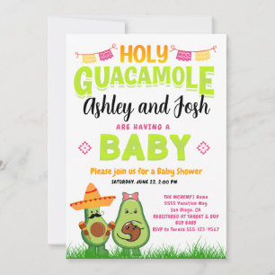 Heilige Guacamole Avocado Baby shower Fiesta Kaart