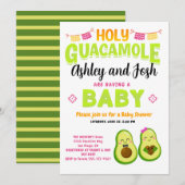 Heilige Guacamole Avocado Baby shower Fiesta Kaart (Voorkant / Achterkant)