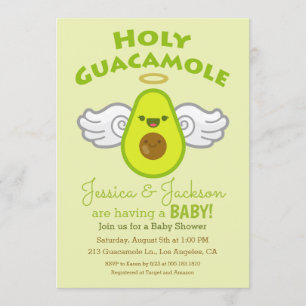 Heilige Guacamole Avocado Baby shower Kaart