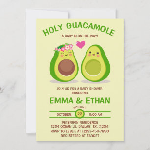 Heilige Guacamole Avocado Baby shower Kaart