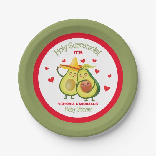 Heilige Guacamole Avocado Baby shower Paper Bord (Voorkant)