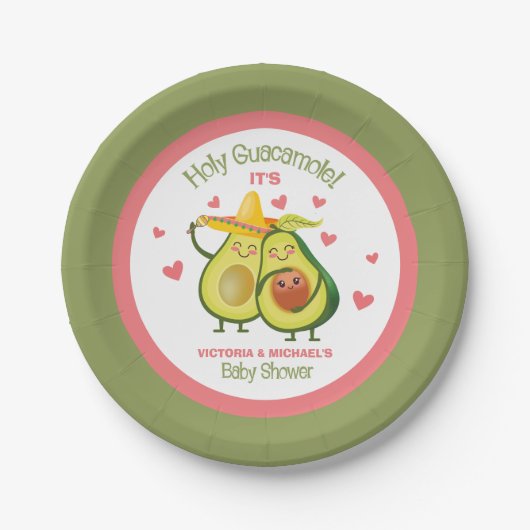 Heilige Guacamole Avocado Baby shower Paper Bord (Voorkant)