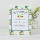 Heilige Guacamole | Avocado babyshower uitnodiging (Staand voorkant)
