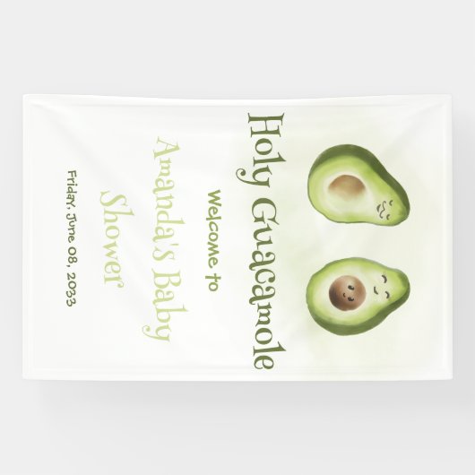 Heilige Guacamole Avocado Parents Fiesta Baby show Spandoek (Horizontaal)