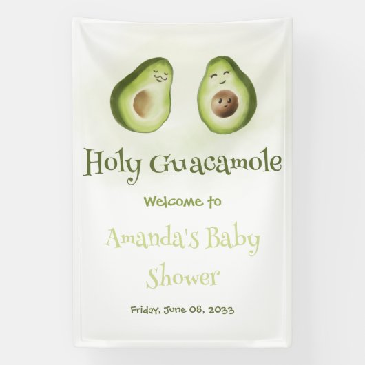 Heilige Guacamole Avocado Parents Fiesta Baby show Spandoek (Verticaal)