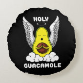Heilige Guacamole Avocado Vegan Funny Joke Rond Kussen (Voorkant)