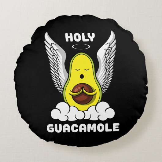 Heilige Guacamole Avocado Vegan Funny Joke Rond Kussen (Voorkant)