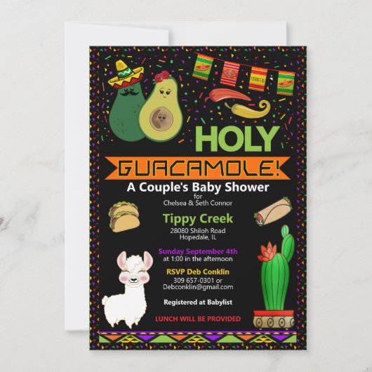 Heilige Guacamole Baby shower Kaart (Voorkant)