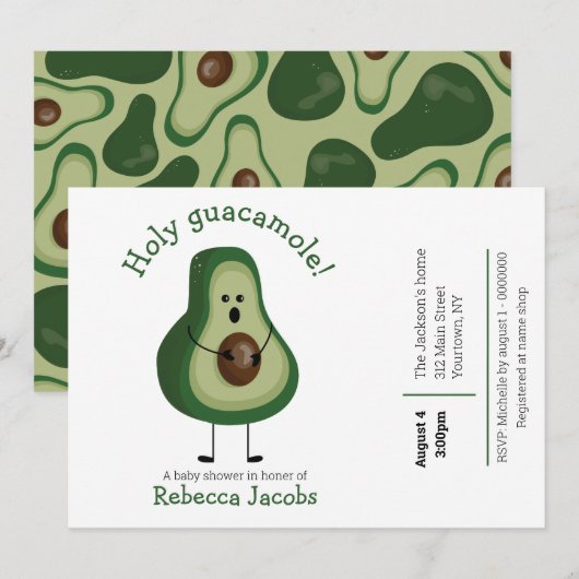 Heilige guacamole! baby shower Uitnodiging (Voorkant / Achterkant)