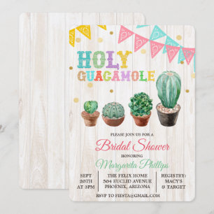Heilige Guacamole Cactus Bridal Douche Uitnodiging