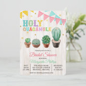 Heilige Guacamole Cactus Bruidsuitnodiging Kaart (Staand voorkant)