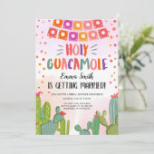 Heilige Guacamole Cactus Fiesta Vrijgezellenfeest Kaart (Staand voorkant)