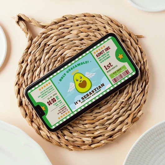 Heilige guacamole eerste verjaardag kaart