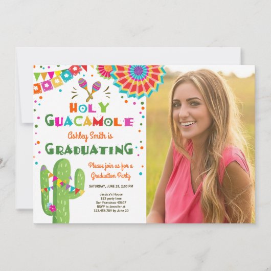 Heilige Guacamole Fiesta Afstuderen Kaart (Voorkant)