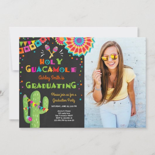 Heilige Guacamole Fiesta Afstuderen Kaart (Voorkant)