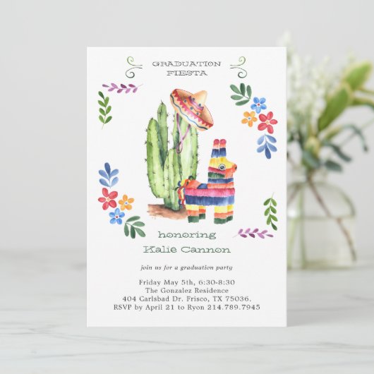 Heilige Guacamole Fiesta Afstuderen Kaart (Staand voorkant)