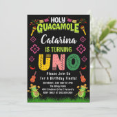 Heilige Guacamole Fiesta avocado 1e Verjaardag Uno Kaart (Staand voorkant)