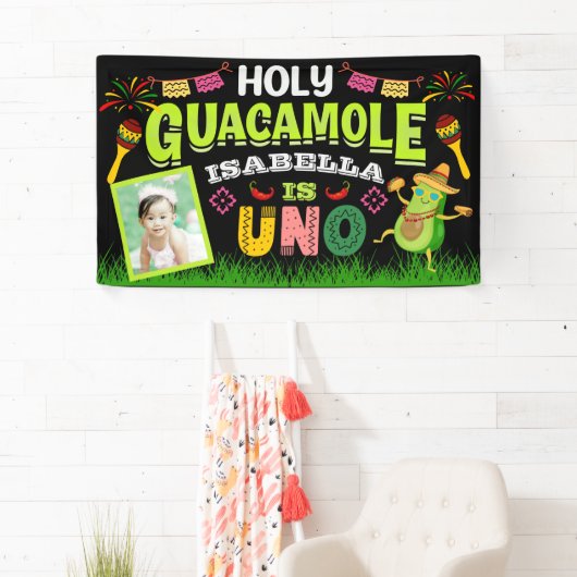 Heilige Guacamole Fiesta avocado Birthday Uno, Fot Spandoek (Insitu)