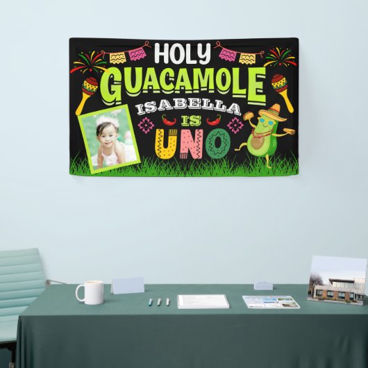 Heilige Guacamole Fiesta avocado Birthday Uno, Fot Spandoek (Beurs)