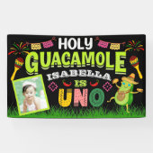 Heilige Guacamole Fiesta avocado Birthday Uno, Fot Spandoek (Horizontaal)