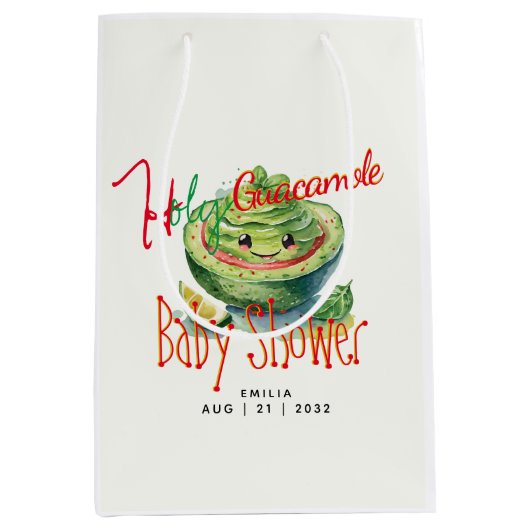 Heilige Guacamole Fiesta Baby Shower Aangepast Medium Cadeauzakje (Voorkant)