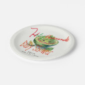 Heilige Guacamole Fiesta Baby Shower Aangepast Papieren Bordje (Gekanteld)