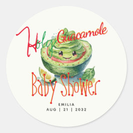 Heilige Guacamole Fiesta Baby Shower Aangepast Ronde Sticker