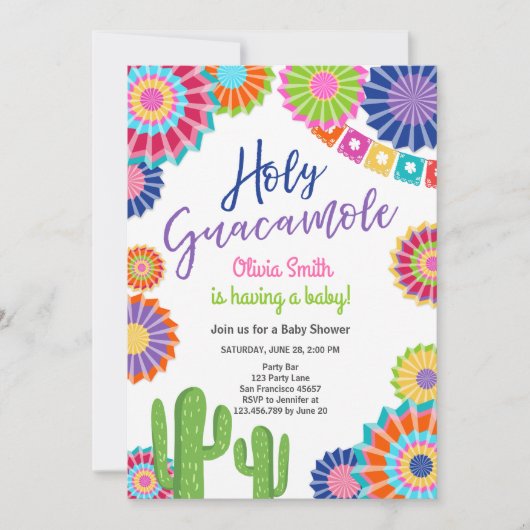Heilige Guacamole Fiesta Baby shower Mexicaanse Pa Kaart (Voorkant)