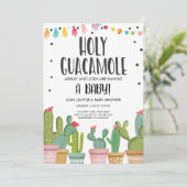 Heilige Guacamole Fiesta Baby shower Uitnodiging (Staand voorkant)