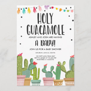 Heilige Guacamole Fiesta Baby shower Uitnodiging