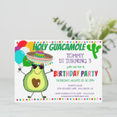 Heilige Guacamole Fiesta Birthday Party Kaart (Staand voorkant)