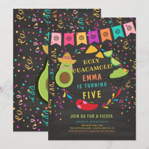 Heilige Guacamole Fiesta Birthday Uitnodiging