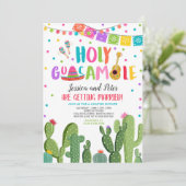 Heilige Guacamole Fiesta Cactus Couples Shower Kaart (Staand voorkant)