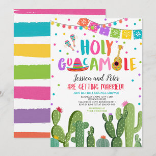 Heilige Guacamole Fiesta Cactus Couples Shower Kaart