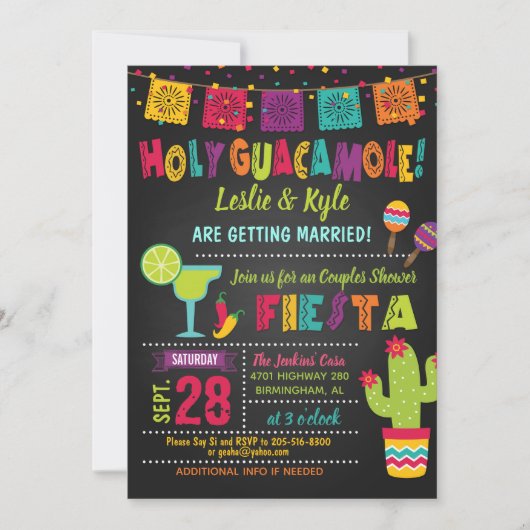 Heilige Guacamole Fiesta Couples - Uitnodiging (Voorkant)