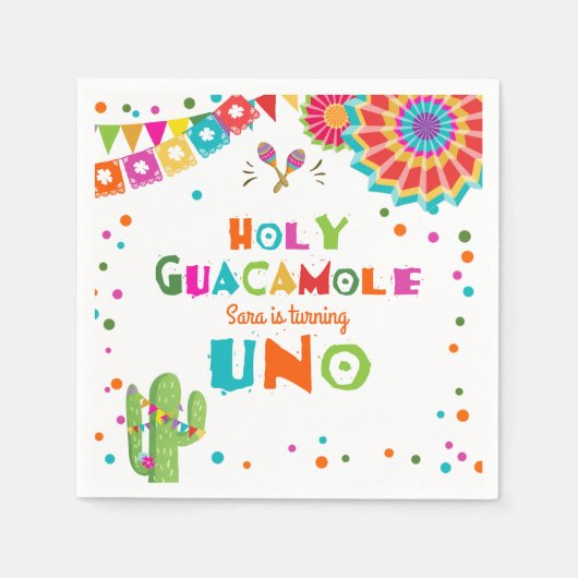 Heilige Guacamole Fiesta Papier Servet Mexicaanse (Voorkant)
