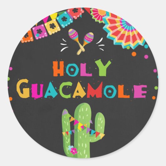 Heilige Guacamole fiesta-Sticker Cactus Ronde Sticker (Voorkant)