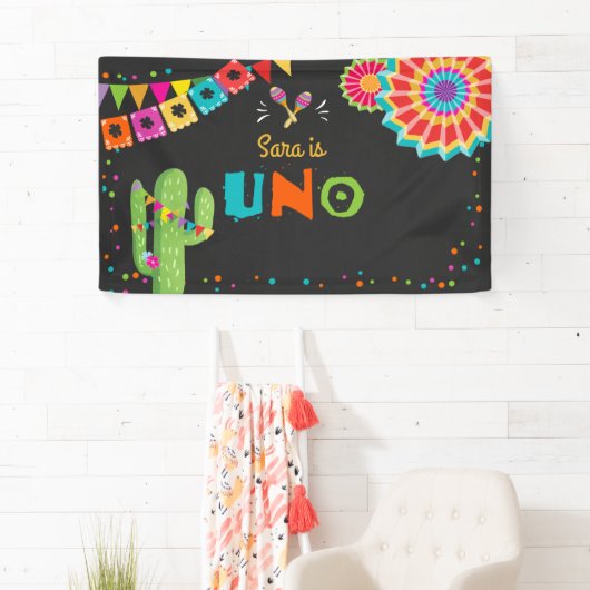 Heilige Guacamole Fiesta Verjaardag Banner Cactus  (Insitu)