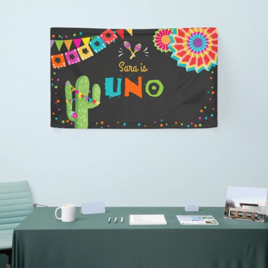 Heilige Guacamole Fiesta Verjaardag Banner Cactus  (Beurs)