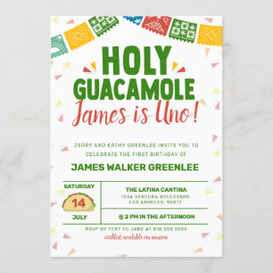 Heilige Guacamole First Birthday Fiesta Kaart