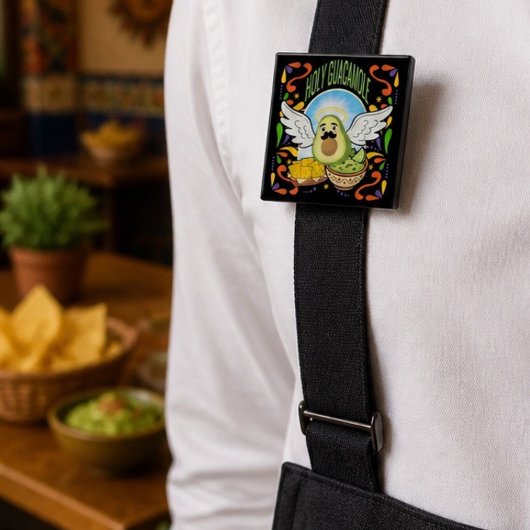 Heilige Guacamole Flair Knop Vierkante Button 5,1 Cm