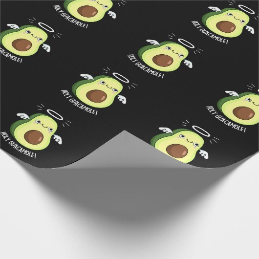 Heilige Guacamole Funny Goody Avocado Pun Dark BG Cadeaupapier (Hoek)