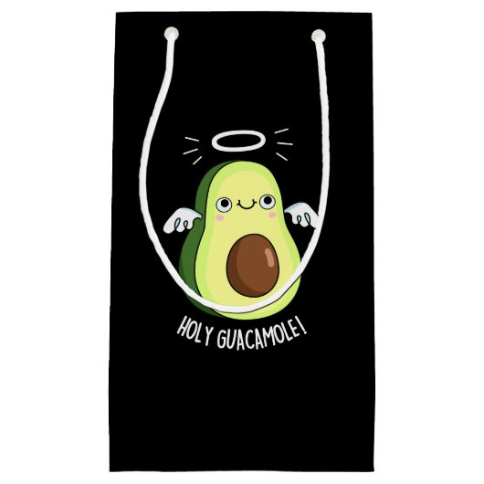 Heilige Guacamole Funny Goody Avocado Pun Dark BG Klein Cadeauzakje (Voorkant)