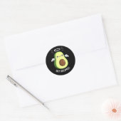 Heilige Guacamole Funny Goody Avocado Pun Dark BG Ronde Sticker (Envelop)