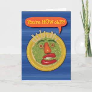 Heilige Guacamole! Funny Guacamole Face Birthday K Kaart