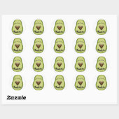 Heilige Guacamole Hart Avocado Baby Shower Bruilof Ronde Sticker (Vel)