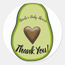 Heilige Guacamole Hart Avocado Baby Shower Bruilof Ronde Sticker