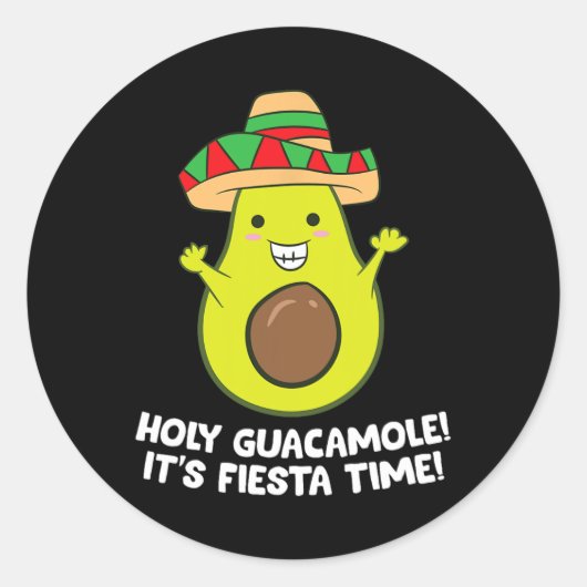 Heilige Guacamole Het is Fiesta Time Cinco de Mayo Ronde Sticker (Voorkant)