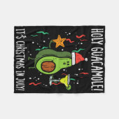 Heilige Guacamole Het is Kerstmis in juli Avocado Fleece Deken (Voorkant (Horizontaal))