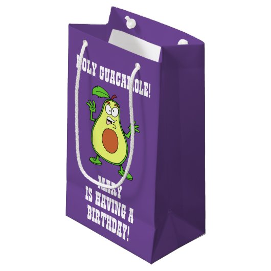 Heilige Guacamole Iemand die een verjaardag avocad Klein Cadeauzakje (Voorkant Gekanteld)